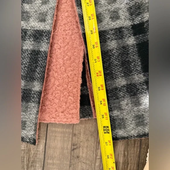 Sam Edelman Small Plaid Wool-Blend Coat with Pink Accents EUC - Picture 7 of 8